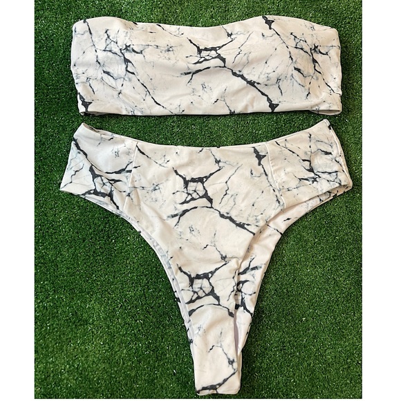 SHEIN Other - SHEIN White Marble High Rise Bikini
